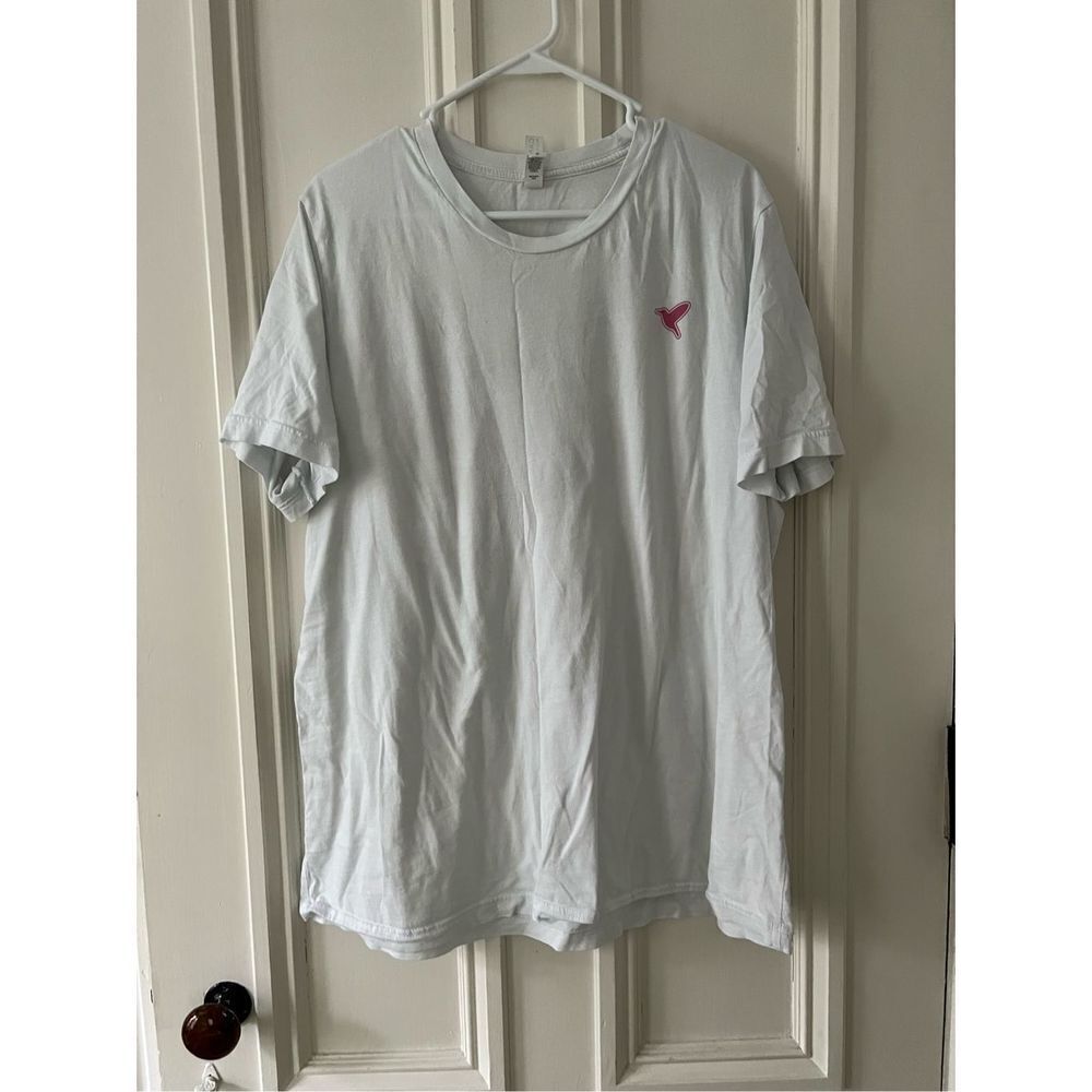Birddogs white w/ pink stripe and green palm leaf graphic t-shirt XL